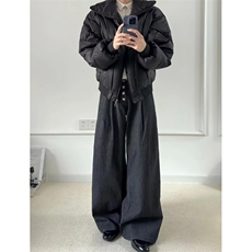 网图春款老钱风cleanfit双褶五连扣条纹牛仔裤CK837/特P48，男装牛仔裤，电商B350