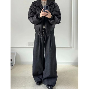 网图 春款 老钱风cleanfit双褶五连扣条纹牛仔裤 CK837/特P48图片
