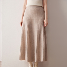 2025年秋季新款百搭女士百褶大伞半身裙，女装半身裙，尚达羊绒