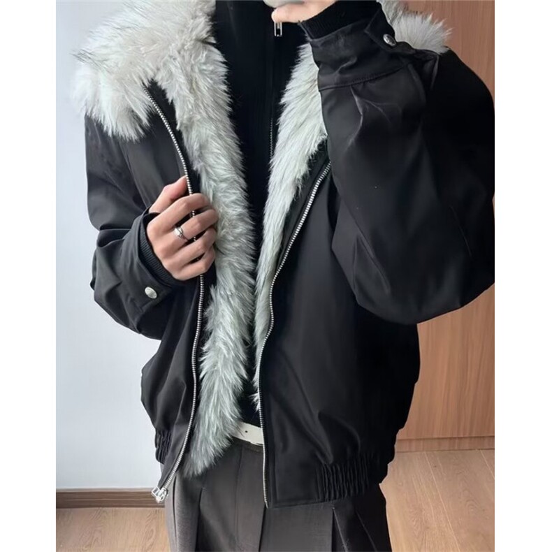冬季美式座山雕翻领毛领棉衣男女情侣宽松保暖夹克棉服W897,男装夹克,星座1116A（原606A-3）