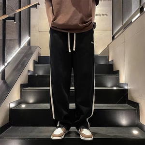 长裤时尚潮牌直筒青春流行中高腰潮流夏季男宽松型运动裤休闲裤潮图片