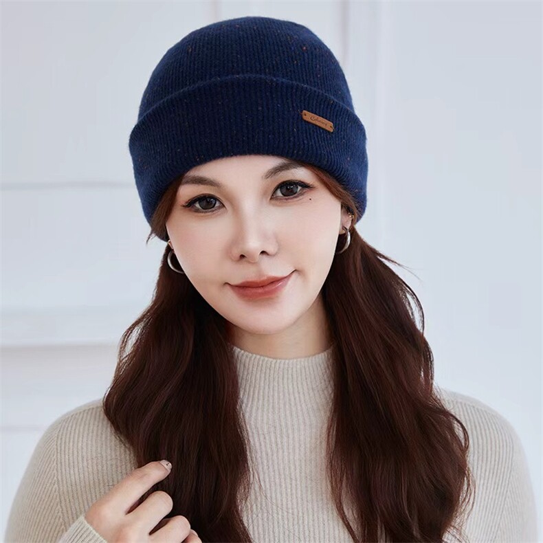 秋季新款彩点针织圆顶帽时尚百搭,饰品帽子,初婷羊绒