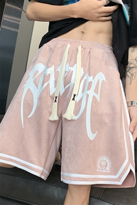 美式印花休闲短裤男夏薄款透气运动篮球五分裤子XZ514-2-1539-P43图片