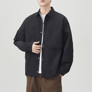秋季纯色长袖工装衬衣男宽松落肩质感衬衫外套DSA157B-CS4502-P50图片