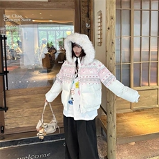 1506A/G78180/P89美式重磅毛领连帽棉服外套女冬季新款，男装棉衣，星座1506A