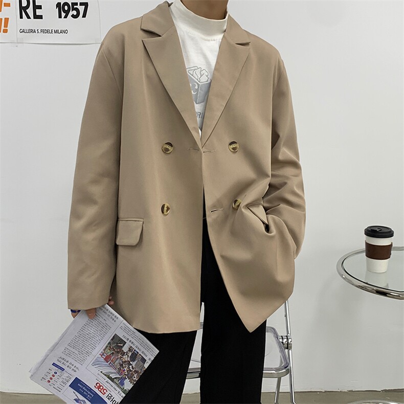 秋季潮流纯色百搭双排扣休闲西服外套1003W109P85,男装西服,星座1003