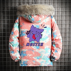 MC49087-P135日系潮衣男大码派克服男工装服外套袄网格，男装棉衣，电商A040A