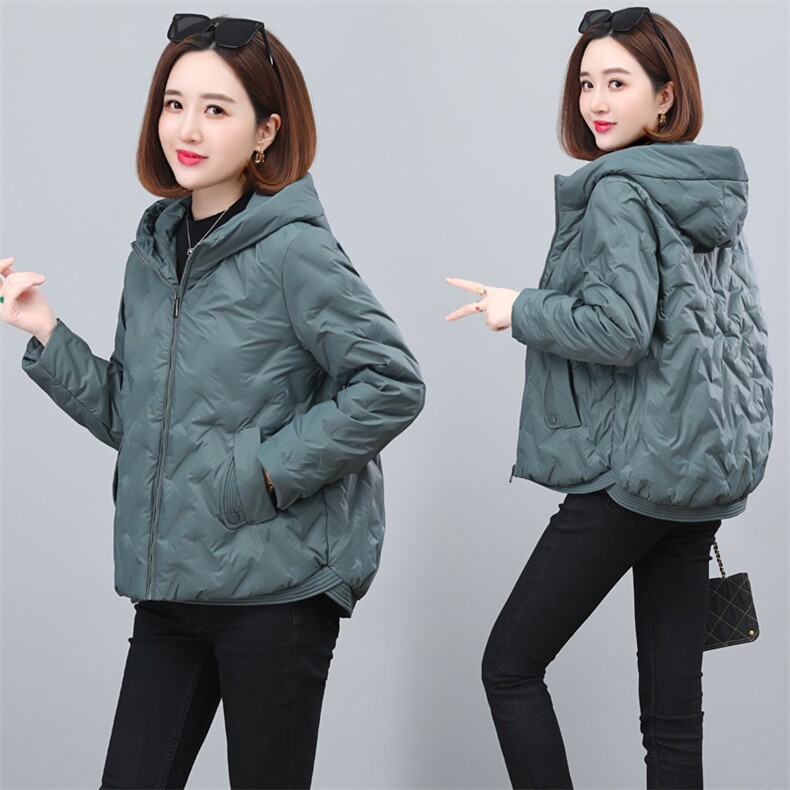 时尚宽松连帽羽绒服冬季保暖轻薄外套显瘦百搭女装，女装羽绒服，依恋蒂丝