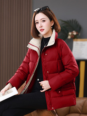 2025冬装新款中长款撞色拼接立领棉衣外套棉服，女装棉衣/棉服，雪樱依海