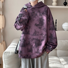 现货WY10085-特P50360g面料扎染高品质宽松连帽卫衣，男装卫衣，电商A059