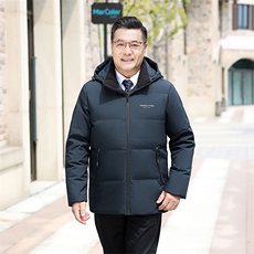 男士新款中老年商务休闲翻领白鸭绒保暖加厚羽绒服外套男H23-P150，男装羽绒服，星座1210A