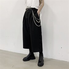 暗黑系个性宽松阔腿裤小众直筒八分裤设计感潮H1023P68，男装休闲裤，星座1114（原A254）