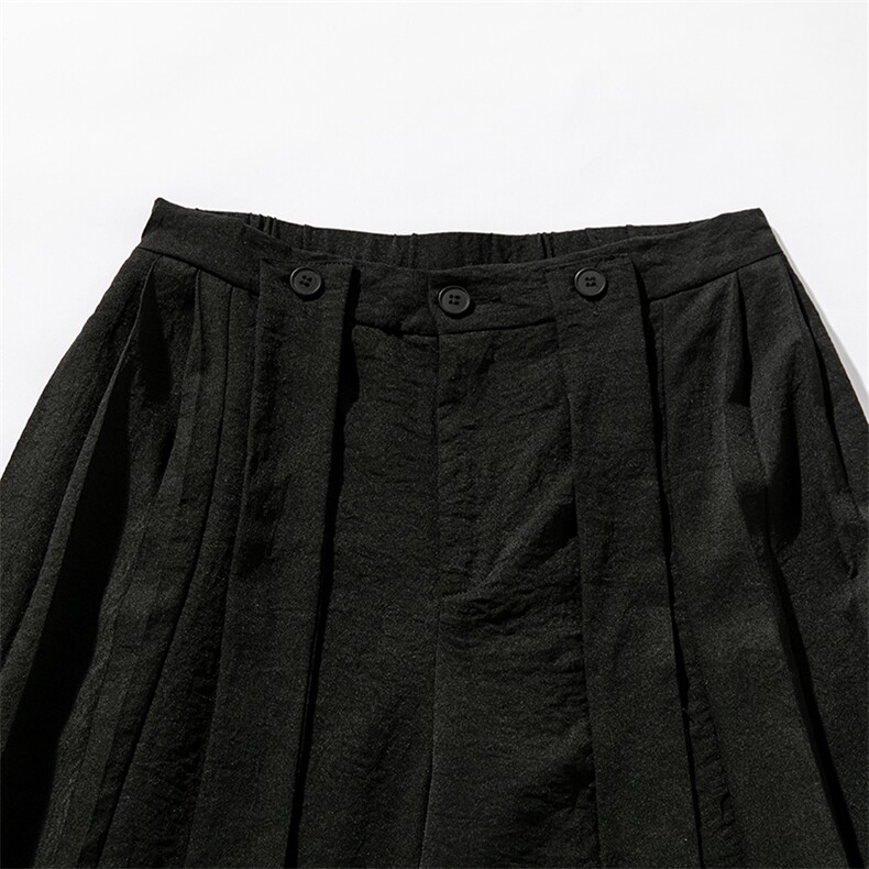 平铺夏季改良汉服阔腿裤飘带乱麻古风裙裤仙鹤宋裤男女K236/P85,男装民族服装,电商A221A