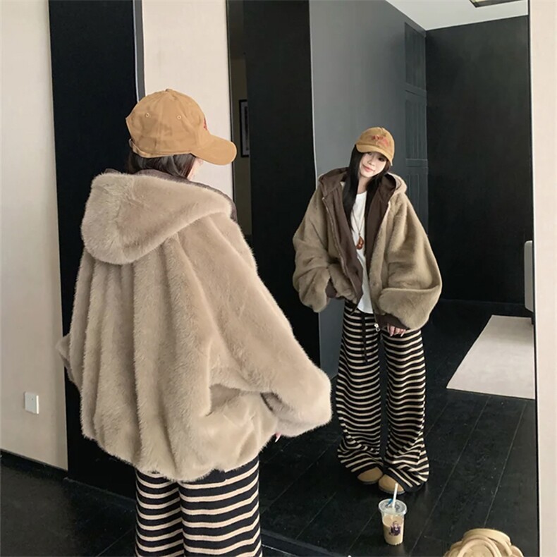 两面穿现货重磅短款座山雕棉衣男女双面穿毛毛绒棉服加厚外套,男装棉衣,电商A486-1