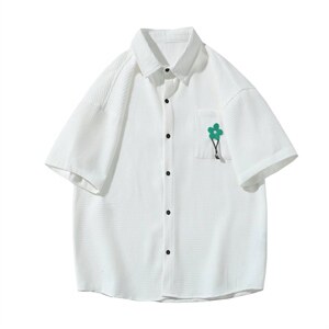 夏季港风薄款衬衫男短袖宽松高级感休闲寸衬衣外套男CS0562-P35图片