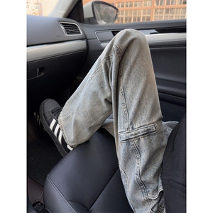 B221美式ins高街暗黑重工艺宽松直筒牛仔裤LK24416-特P45控78
