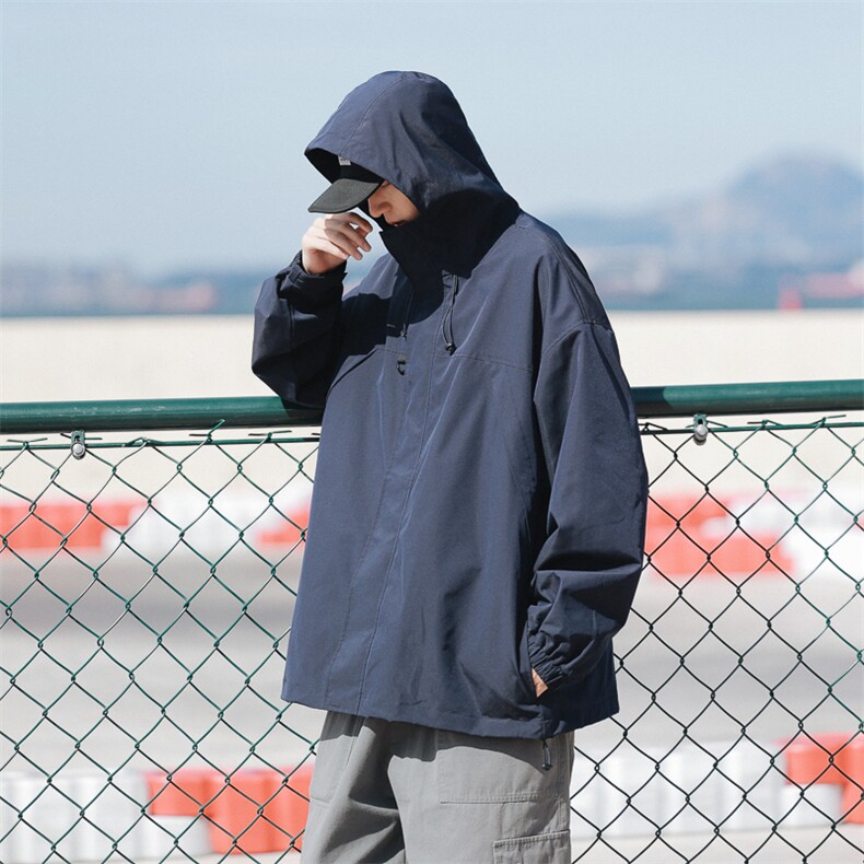 秋季连帽外套男士休闲大码夹克抽绳青年上衣新款266-JK9116-P80图片