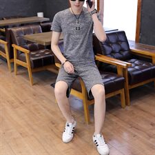 2021夏新款印花T恤宽松短袖休闲五分裤男士学生套装男T732-P20，男装套装，星座1206（原A206）