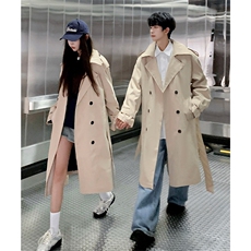 秋季中长款风衣Q5579-TP85138男女可穿双排扣休闲风衣外套，男装风衣，电商A102