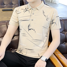POLO衫男士短袖t恤夏季2023新款冰丝薄款宽松休闲翻领潮牌体恤衫，男装T恤，电商B212（原钱塘6029）