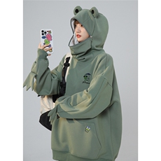 卡通青蛙连帽卫衣WY856/P88控118(加绒98控128)面100棉底100涤，男装卫衣，电商A148-1