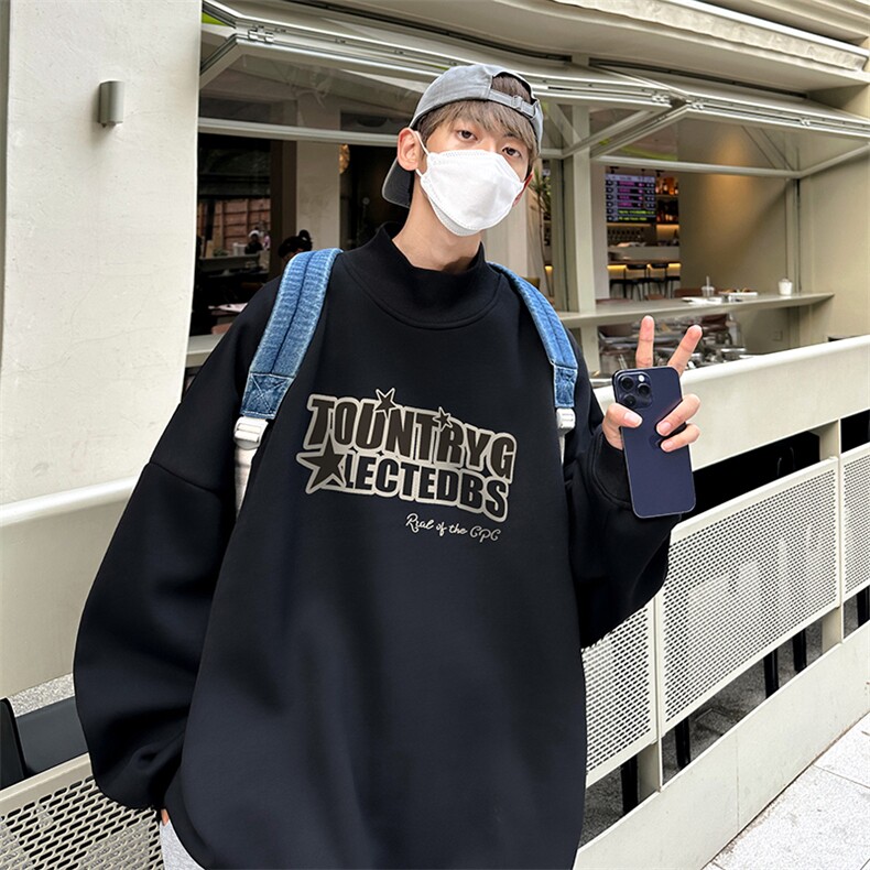 男装加绒加厚高领卫衣落肩袖B239-G68-P48,男装卫衣,星座514-2(原B239)