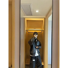 美式复古美拉德皮衣外套男女2025新款秋冬季加绒加厚棉服PU皮夹克，男装夹克，星座506A