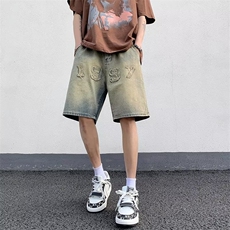 水洗牛仔裤男设计感短裤D6665P35，男装牛仔裤，星座1116-2