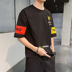 夏季短袖t恤男潮流宽松半袖印花打底衫男士上衣服DT05P30图片