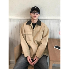 得物二开重磅百搭时尚潮流秋中长复古工装夹克外套男JK1298-P98，男装夹克，星座1103-3