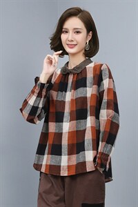 2021春季新款时尚拼接花边领后开衬衫图片