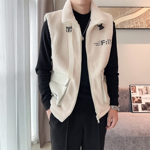 2024冬季加厚羊羔毛立领棉马甲背心外套男M501-p115控165图片