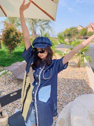 拼接衬衣，女装，YOUER DENG