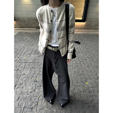 费尔岛高智学院氛围感提花肌理纺羊毛绒针织开衫毛衣，男装针织衫/毛衣，星座506A