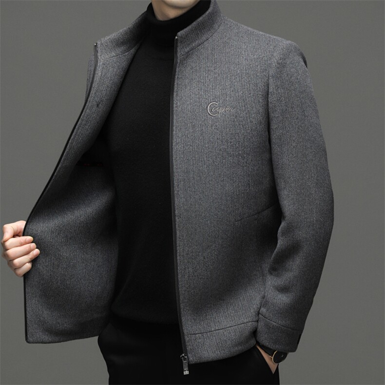 中青年男士冬季新款时尚休闲简约双面尼外套XL-AL--W2306-P220,女装短外套,钱塘6003（原4033）