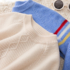 儿童半高领100纯山羊绒衫男童秋冬加厚高端打底中大童女童冬毛衣，童装儿童羊绒衫，跳跳羊儿童羊绒衫