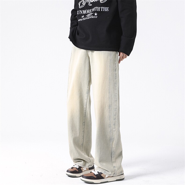8XL-M特大码牛仔裤渐变宽松阔腿裤男加肥加大休闲款k915p55控78,男装牛仔裤,电商D206-1