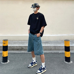 抖音得物品质夏季美式高街220克宽松纯棉潮牌印花短袖T恤MT30特15图片