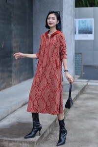 提花貂绒裙图片