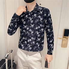 312A-5-135-P55社会小伙韩版潮流衬衫休闲修身上衣，男装衬衫，星座312A-5