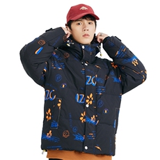 冬季新款连帽保暖白鸭绒外套潮流涂鸦羽绒服A305-3743-P190控269，男装羽绒服，电商B306