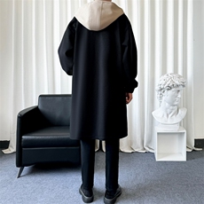 得物外贸数据大货风衣男中长款假两件毛呢大衣男F119-P125爆景D，男装风衣，星座401