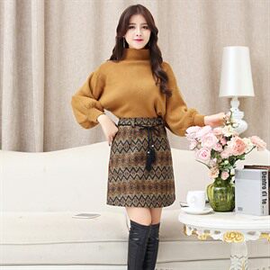 半身裙 百搭 A字裙 2020年冬季 时尚 潮流 简约 中裙 拉链,女装半身裙,婵米儿