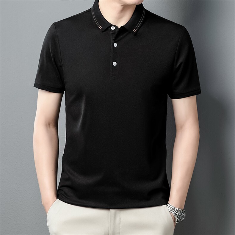 2023夏季新款短袖t恤男宽松半袖体恤冰丝薄款宽松翻领polo衫男装,男装T恤,电商B212（原钱塘6029）