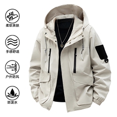 春季现货中性风大码户外夹克男连帽冲锋衣外套DSA157B-J152-P60，男装夹克，电商A157B