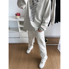 B221美式ins高街小众假破洞修身微喇牛仔裤LK22065-P65控88，男装牛仔裤，电商B221