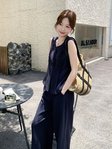 现货210-3273-P165-K218新款法式宽松马甲上衣配阔腿裤2025年夏季图片