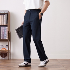 薄款冰丝抗皱休闲裤2025新款男士宽松直筒弹力透气运动裤，女装休闲裤，星座914