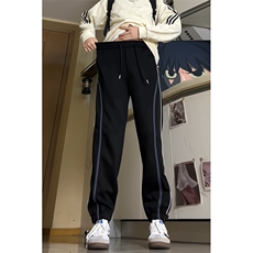 k3218-P48加绒P58秋冬抖音高品质潮牌宽松男女织带束脚休闲卫裤，男装休闲裤，电商A009A（原A058A）