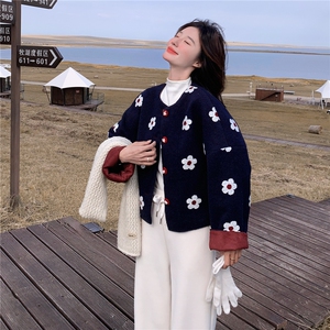 【现货】小香风花朵羊毛呢毛呢外套2D145-Y8851-P185-控278图片